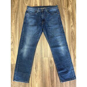 Levis 505 Jeans Men 34X30 Straight Leg Blue Denim Stretch Regular Fit READ!!